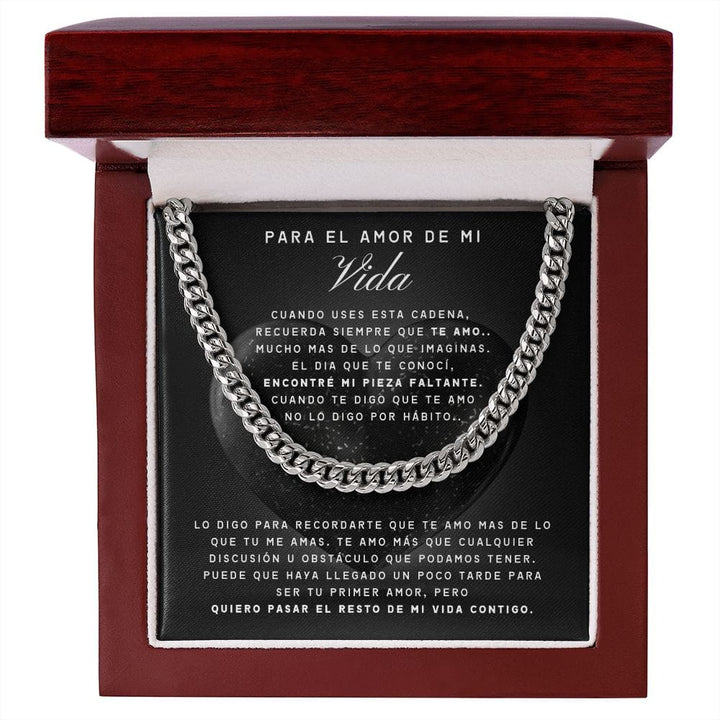 Regalo Para Novio/Esposo | Para El Amor De Mi Vida | Cadena de eslabones cubanos