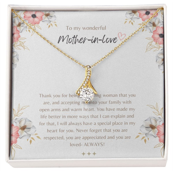 To My Wonderful Mother In Love - Thank You For Being The Loving Woman - Alluring Beauty Necklace