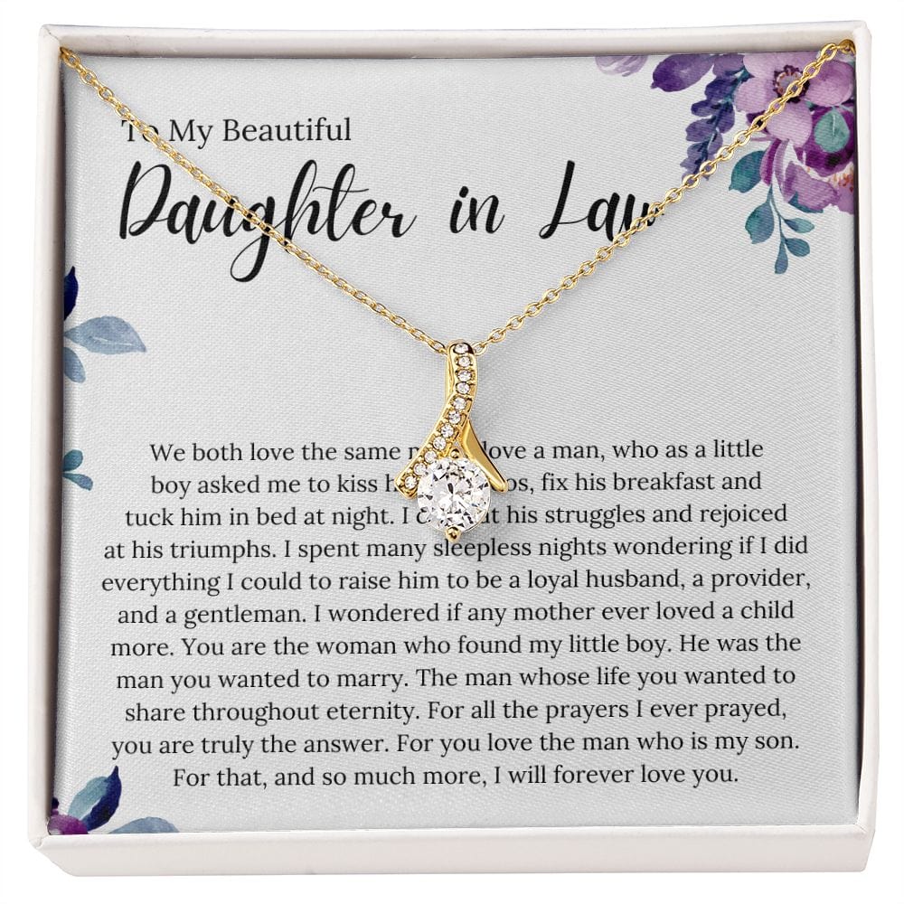 To My Beautiful Daughter In Law - We Both Love The Same Man - Alluring Beauty Necklace