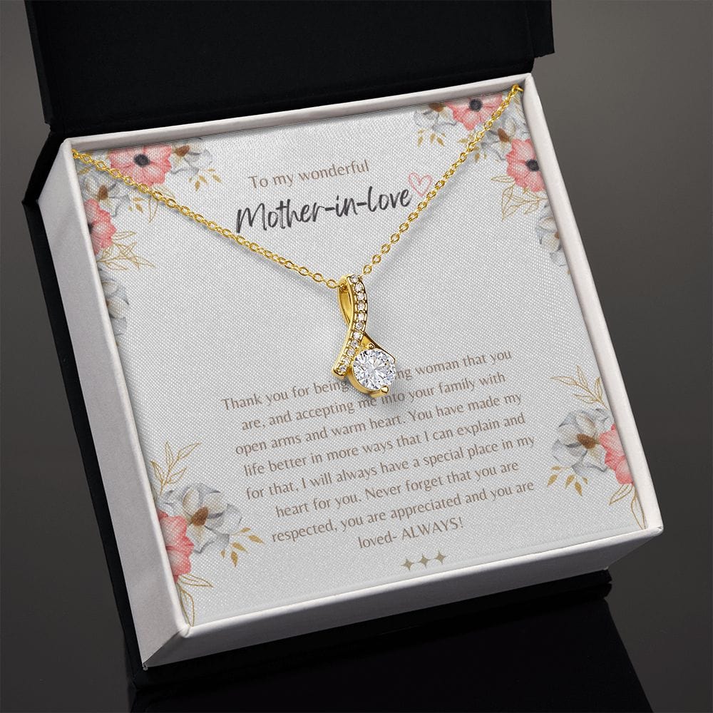 To My Wonderful Mother In Love - Thank You For Being The Loving Woman - Alluring Beauty Necklace