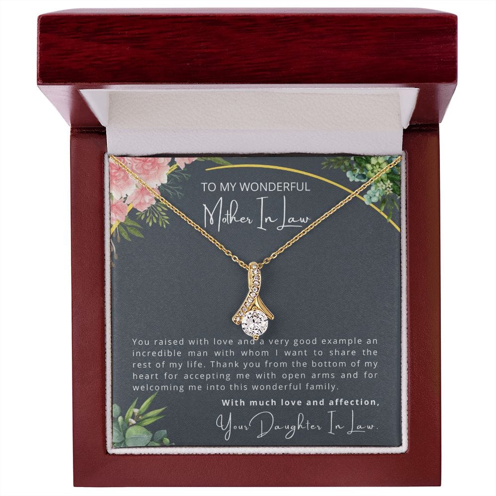 To My Wonderful Mother In Law - You Raised With Love - Alluring Beauty Necklace