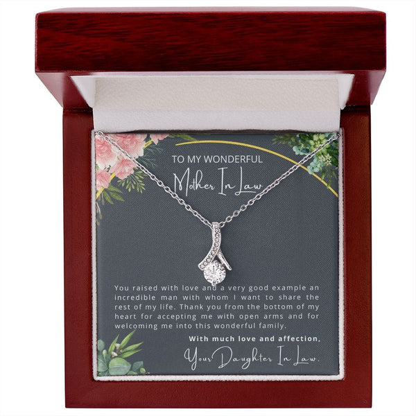 To My Wonderful Mother In Law - You Raised With Love - Alluring Beauty Necklace