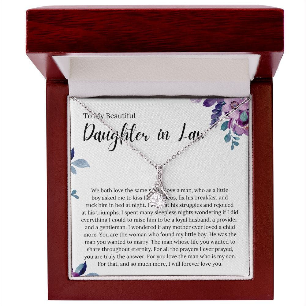 To My Beautiful Daughter In Law - We Both Love The Same Man - Alluring Beauty Necklace