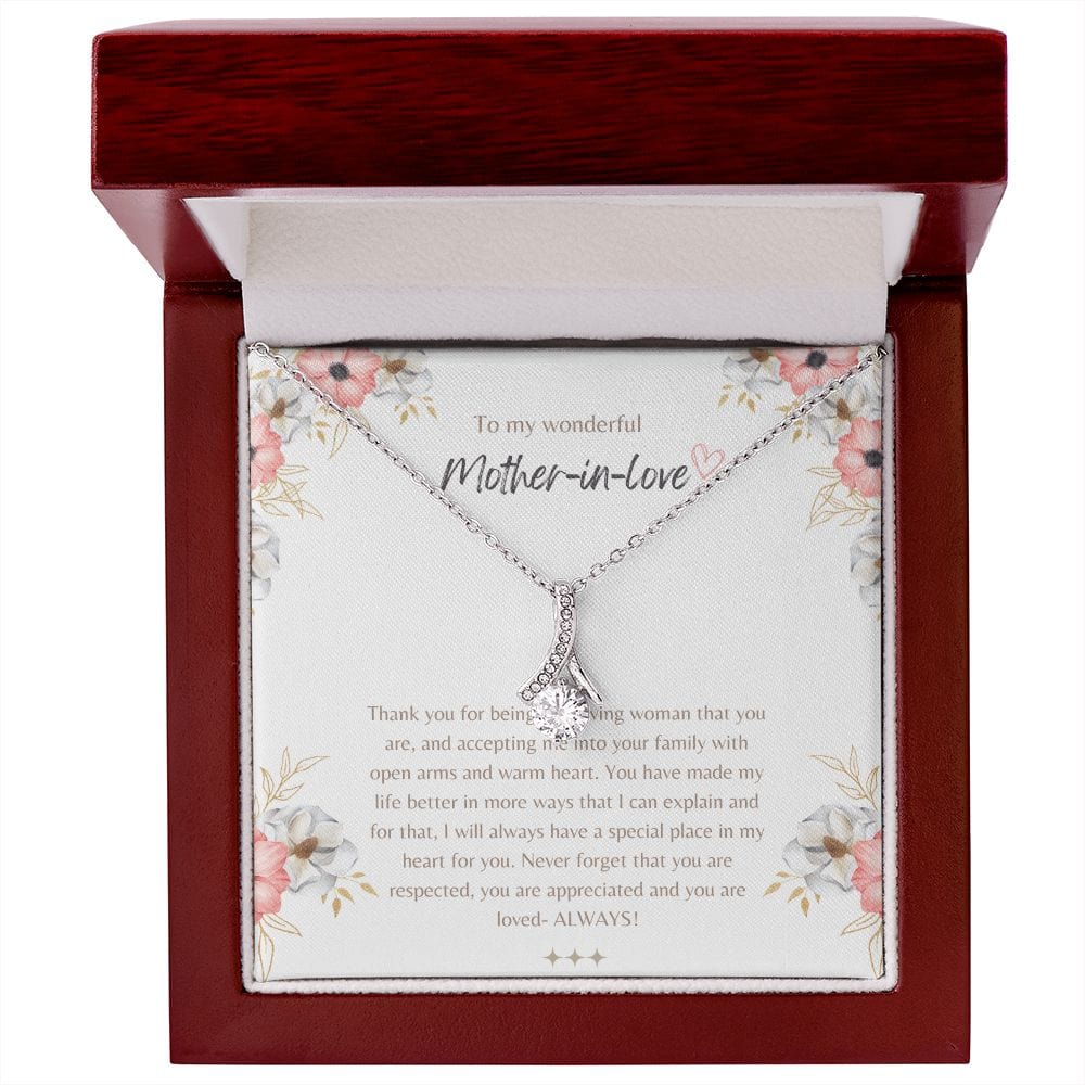 To My Wonderful Mother In Love - Thank You For Being The Loving Woman - Alluring Beauty Necklace