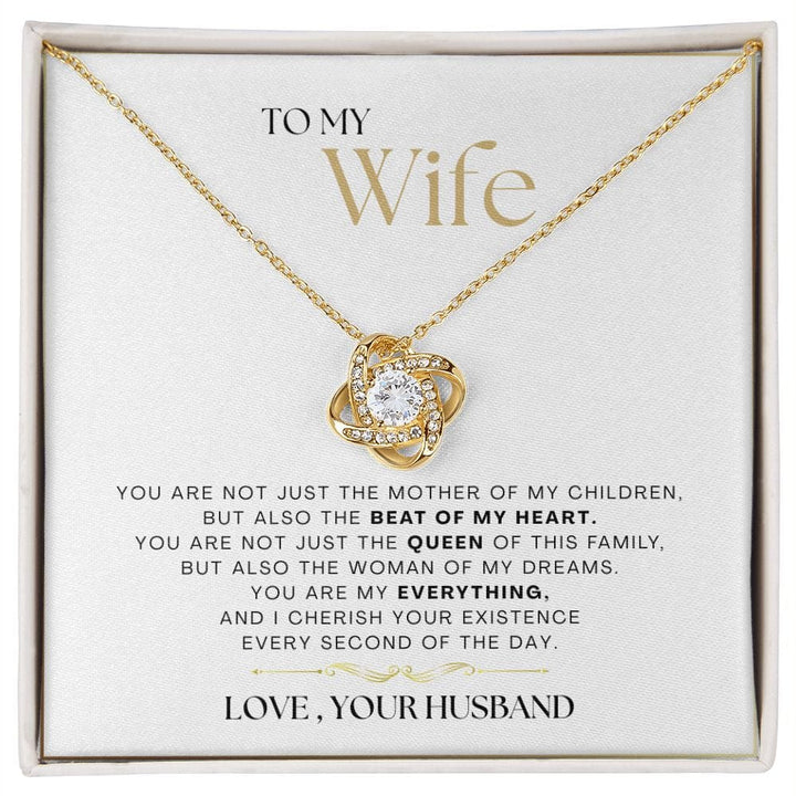 To My Wife - The Beat Of My Heart - Love Knot Necklace