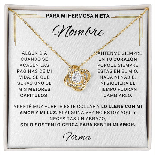 Regalo Para Nieta | Siente mi amor | Collar Nudo de Vesta