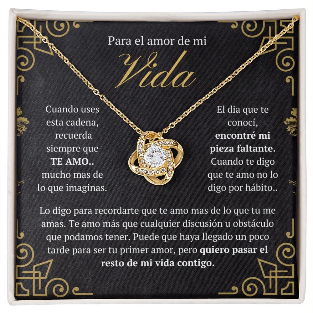 Regalo Para Novia/Esposa | El Amor De Mi Vida | Collar Nudo de amor