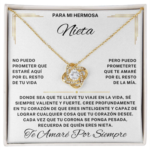 Regalo Para Nieta | Siempre Te Amaré |  Collar Love Knot (Personalizable)