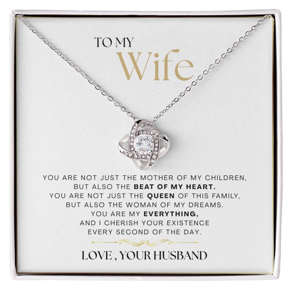 To My Wife - The Beat Of My Heart - Love Knot Necklace
