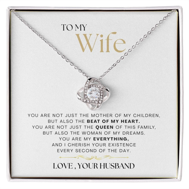 To My Wife - The Beat Of My Heart - Love Knot Necklace