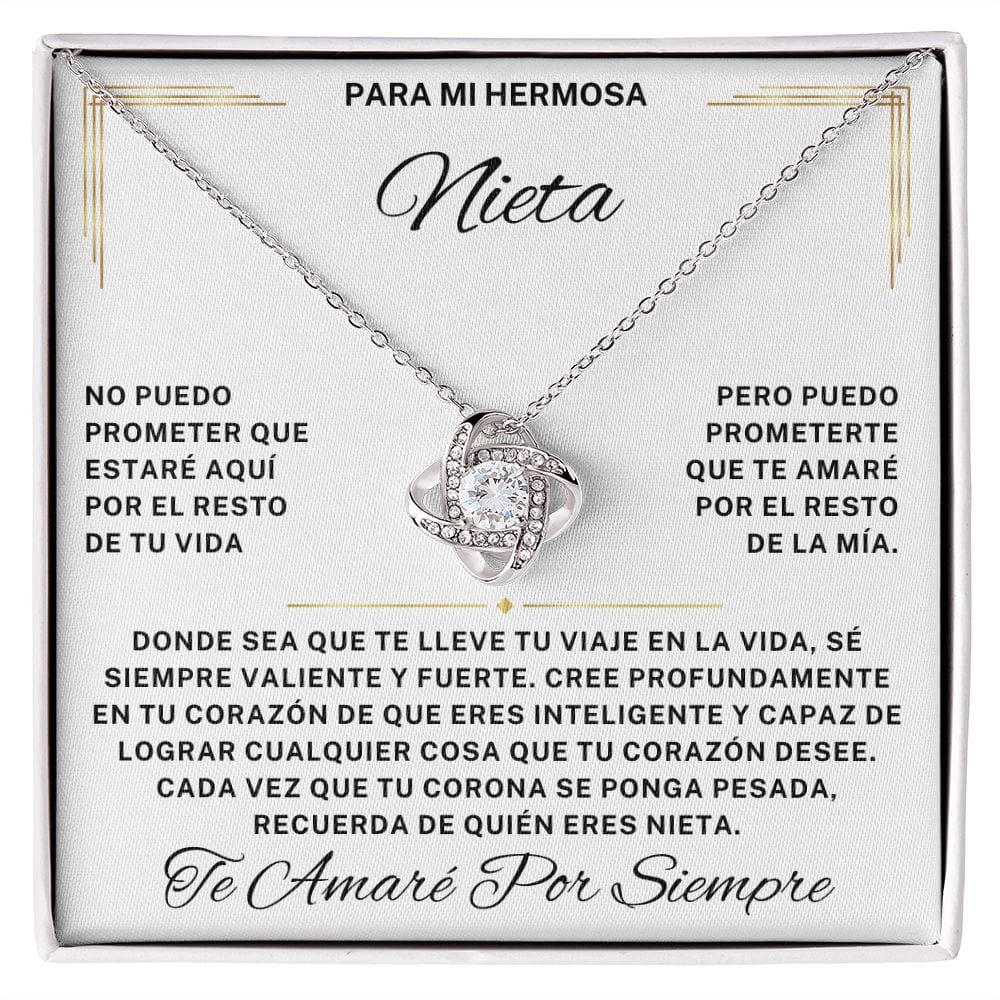 Regalo Para Nieta | Siempre Te Amaré |  Collar Love Knot (Personalizable)