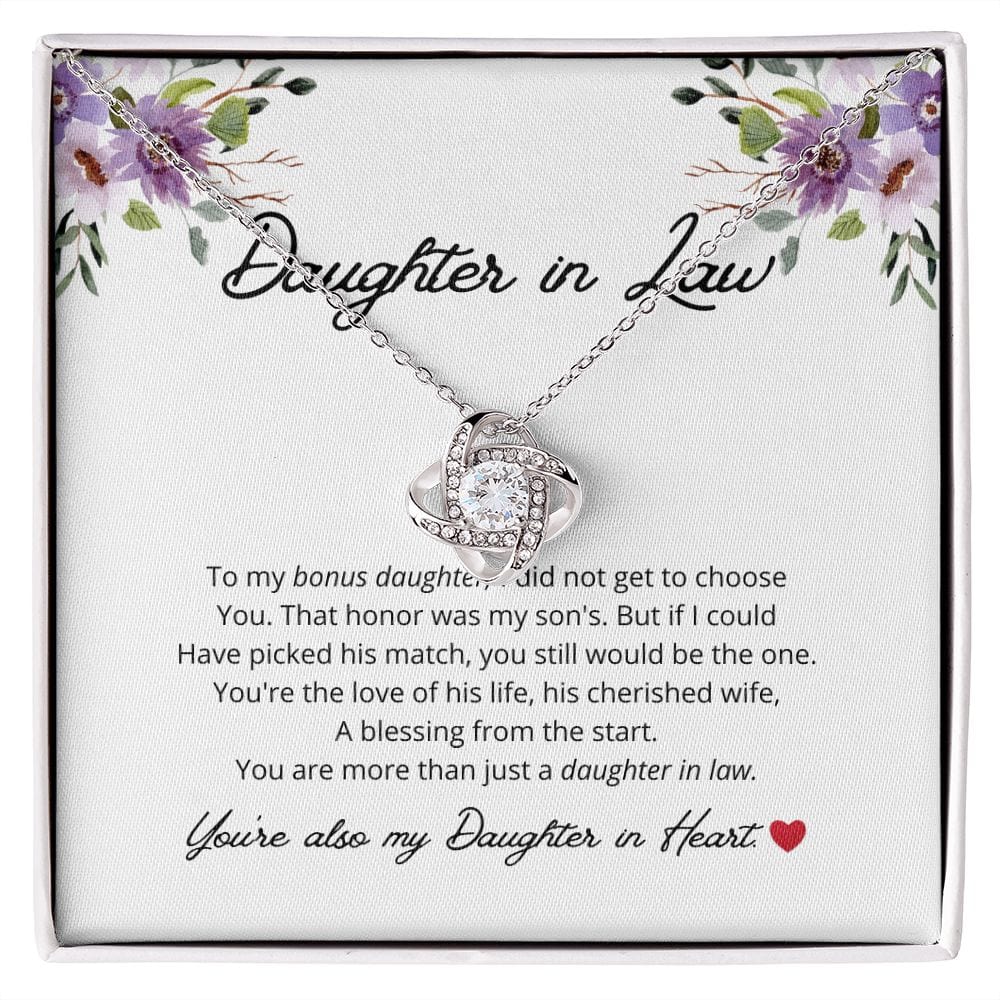Daughter In Law - To My Bonus Daughter - Love Knot Necklace