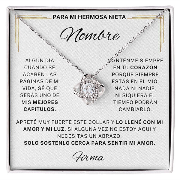 Regalo Para Nieta | Siente mi amor | Collar Nudo de Vesta