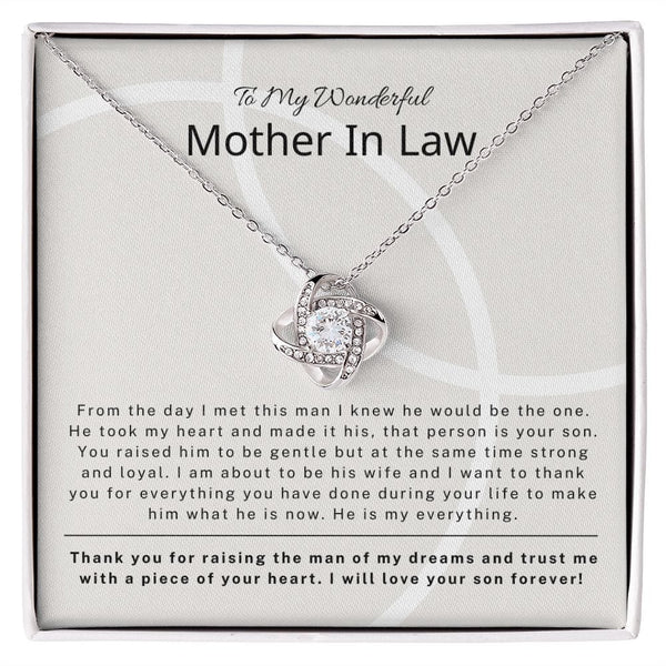 To My Wonderful Mother In Law - From The Day I Met This Man - Love Knot Necklace