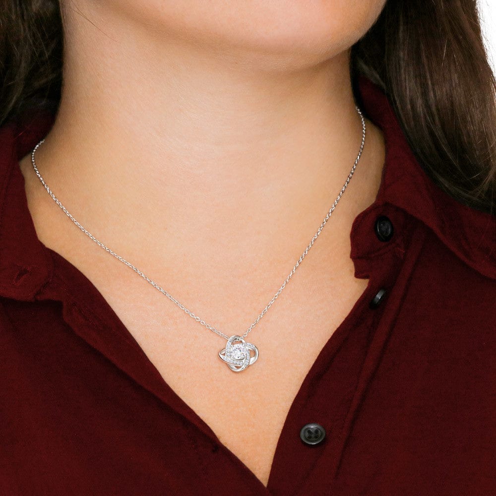 To My Beautiful Daughter - Someday When The Pages Of My Life - Love Knot Necklace