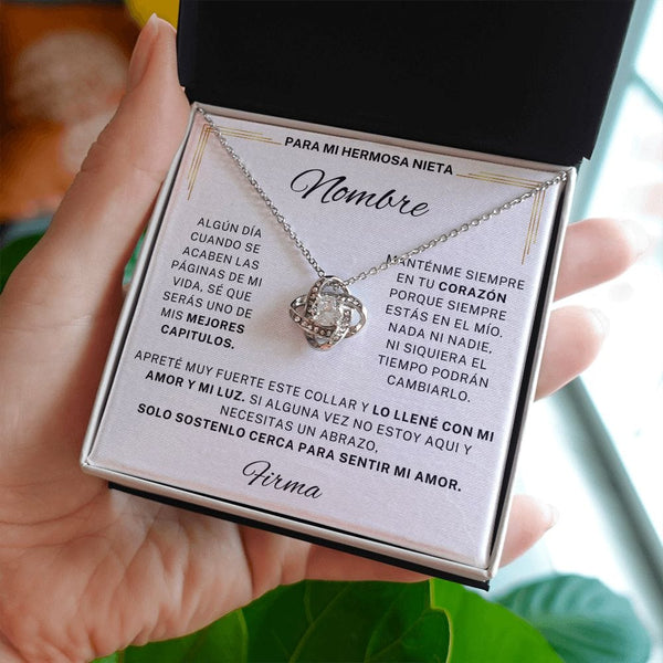 Regalo Para Nieta | Siente mi amor | Collar Nudo de Vesta