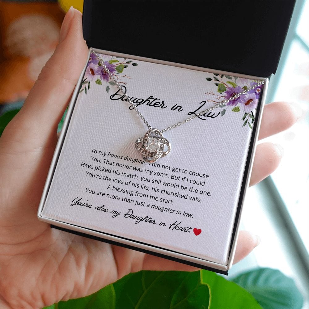 Daughter In Law - To My Bonus Daughter - Love Knot Necklace