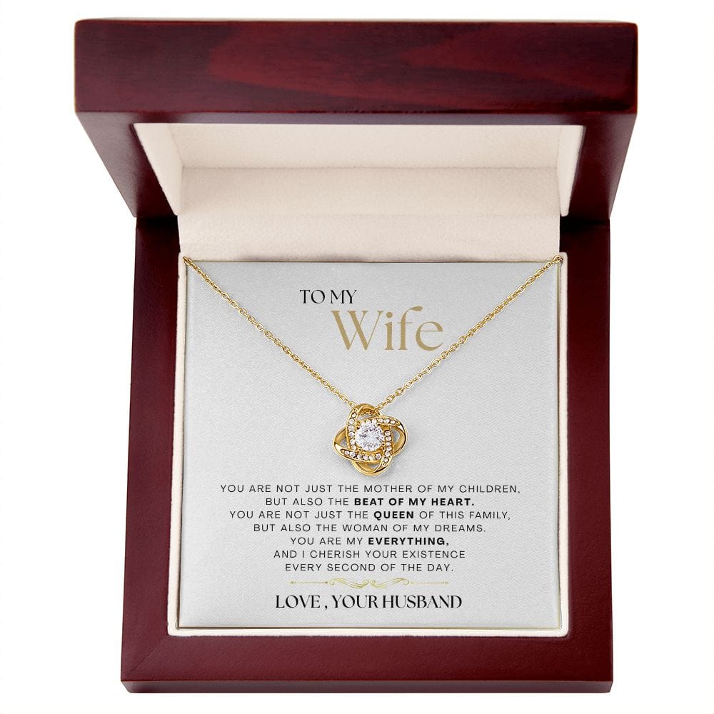 To My Wife - The Beat Of My Heart - Love Knot Necklace