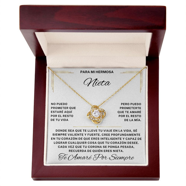 Regalo Para Nieta | Siempre Te Amaré |  Collar Love Knot (Personalizable)