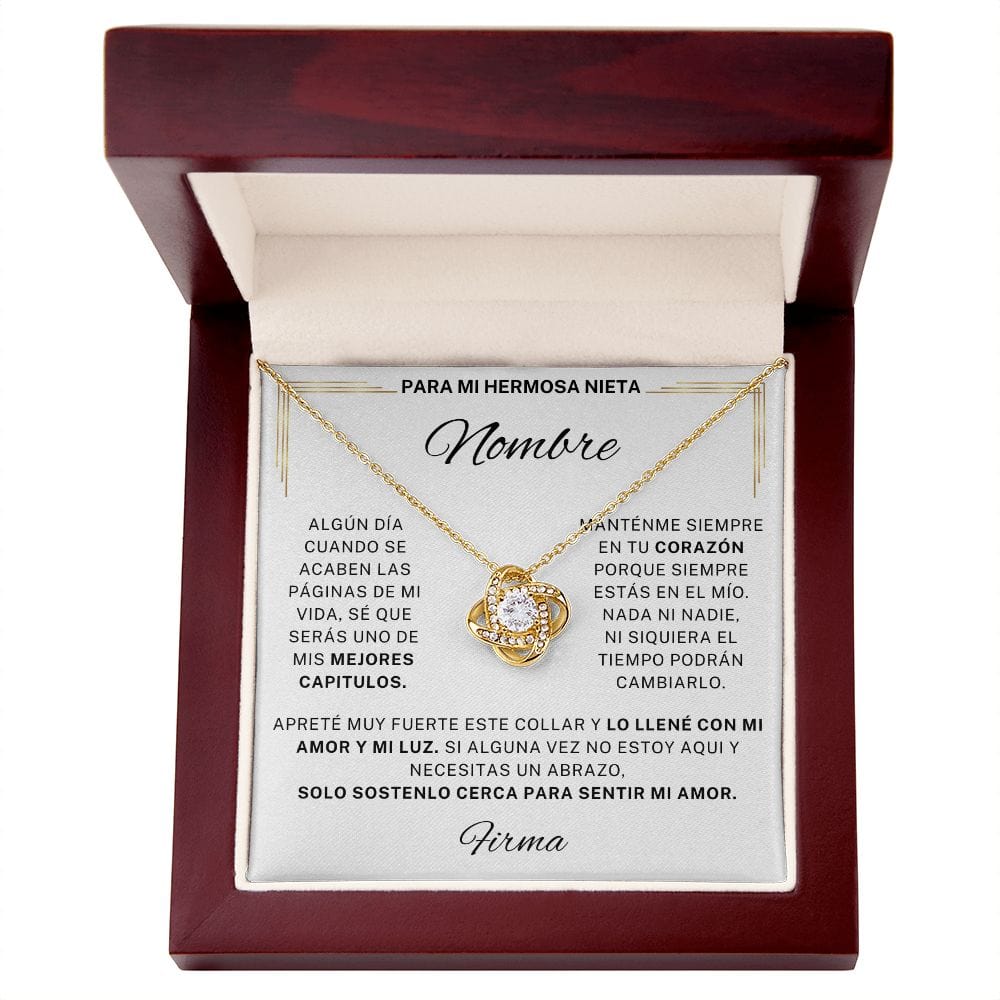 Regalo Para Nieta | Siente mi amor | Collar Nudo de Vesta