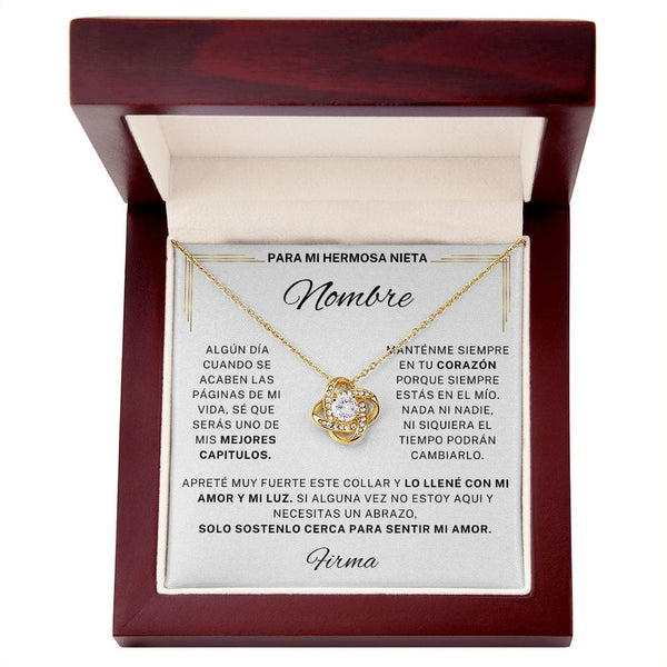 Regalo Para Nieta | Siente mi amor | Collar Nudo de Vesta