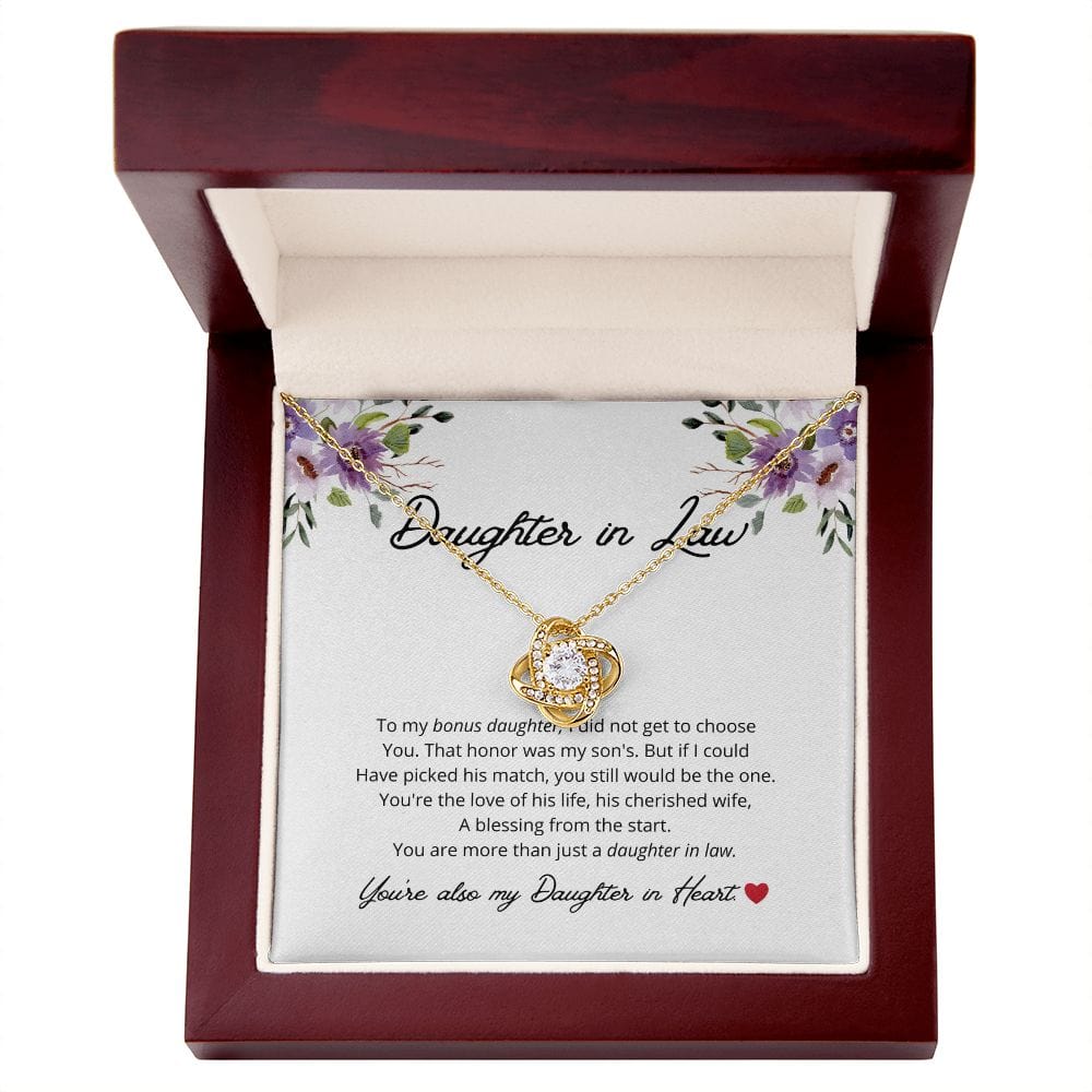 Daughter In Law - To My Bonus Daughter - Love Knot Necklace