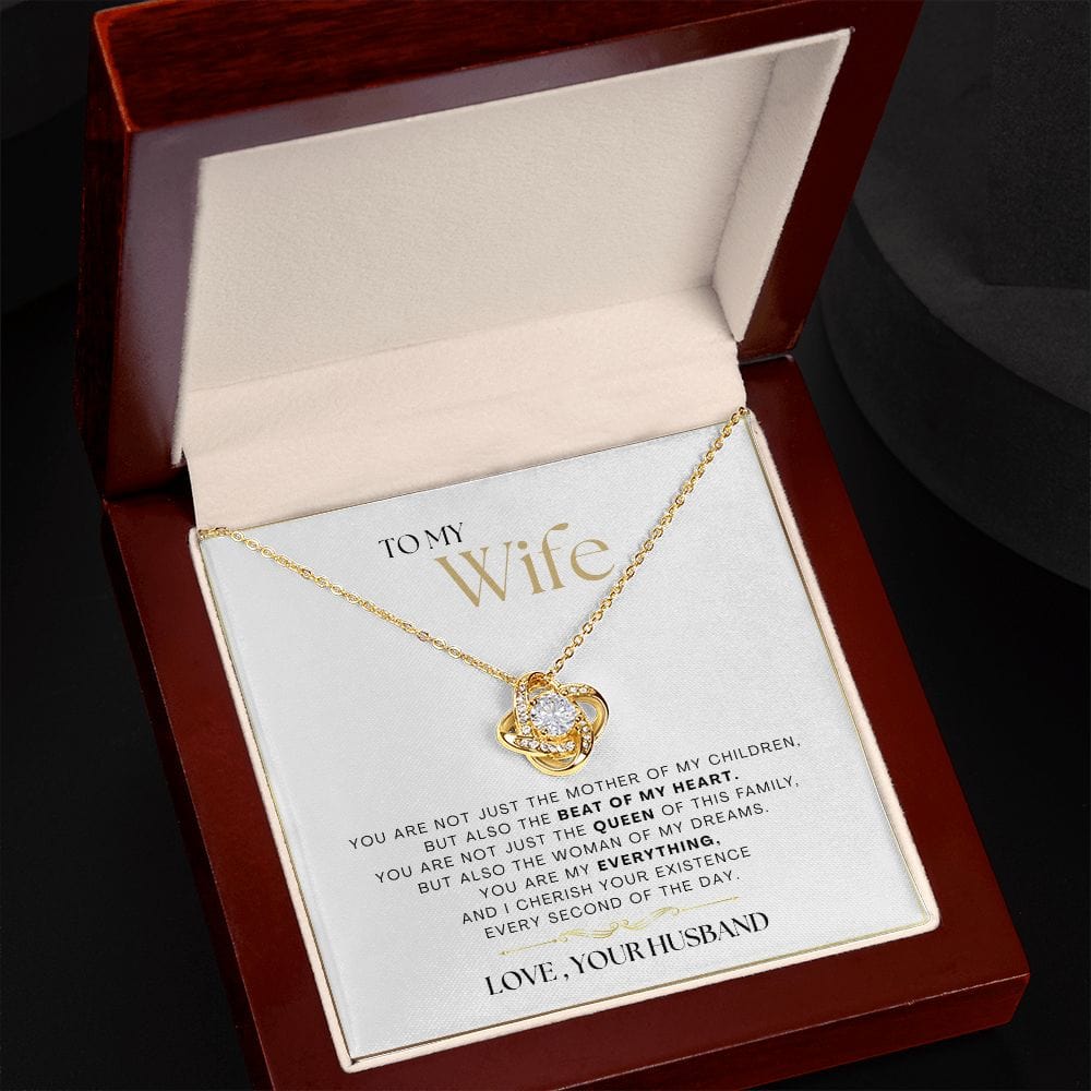 To My Wife - The Beat Of My Heart - Love Knot Necklace