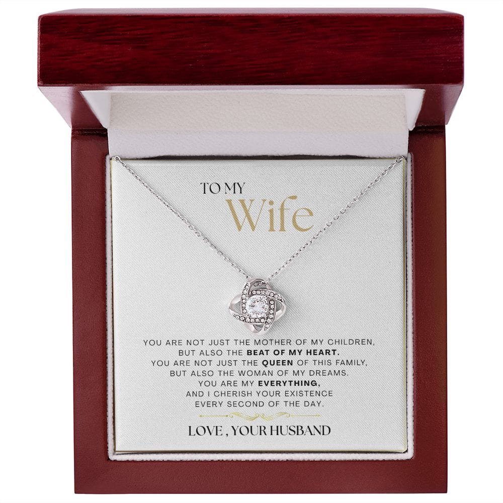 To My Wife - The Beat Of My Heart - Love Knot Necklace