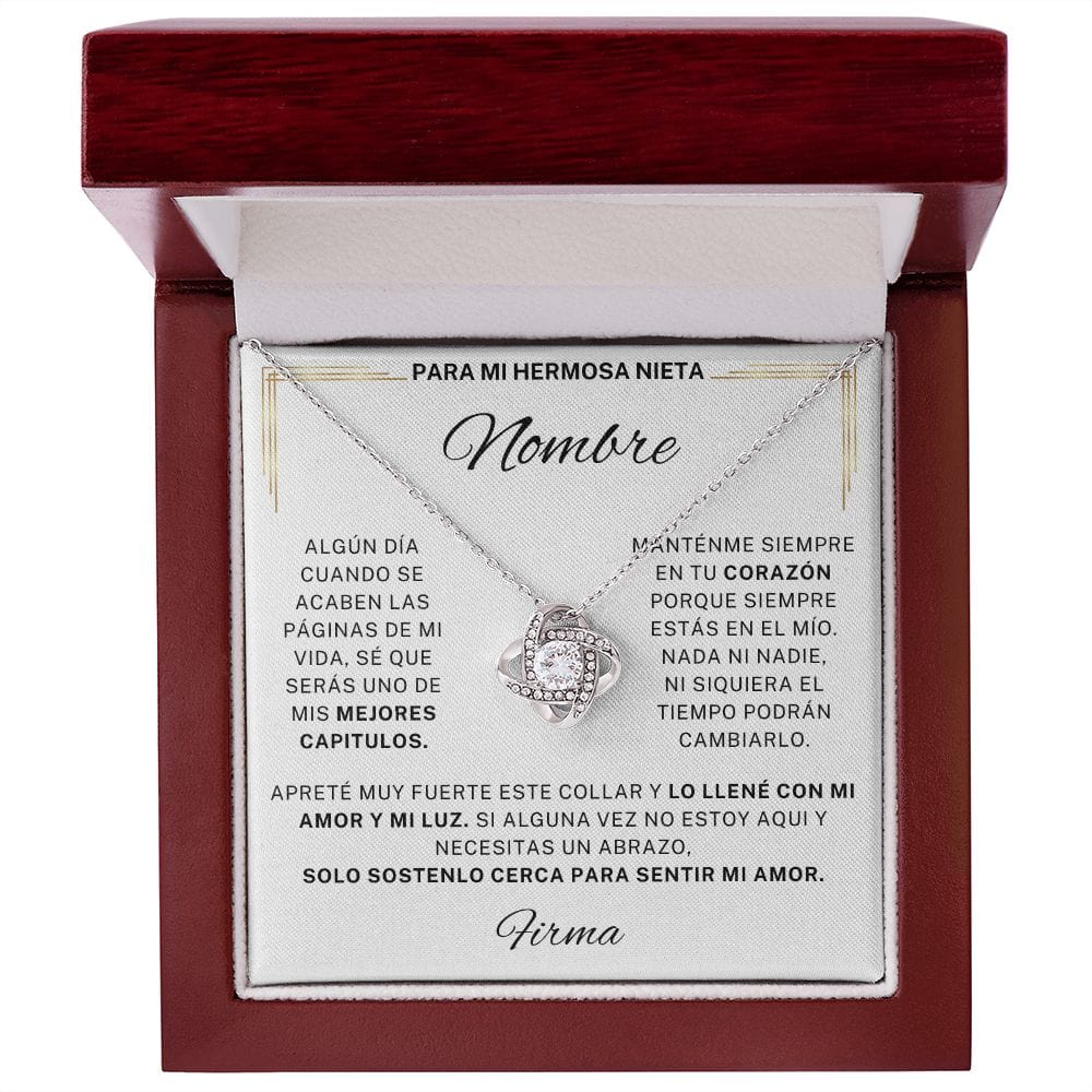 Regalo Para Nieta | Siente mi amor | Collar Nudo de Vesta
