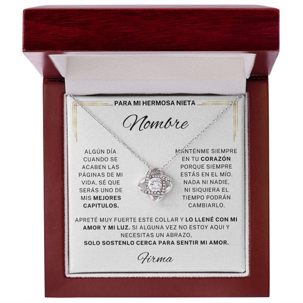 Regalo Para Nieta | Siente mi amor | Collar Nudo de Vesta
