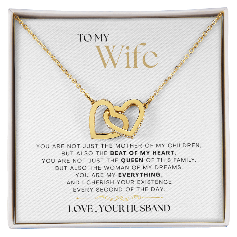 To My Wife - The Beat Of My Heart - Interlocking Hearts Necklace