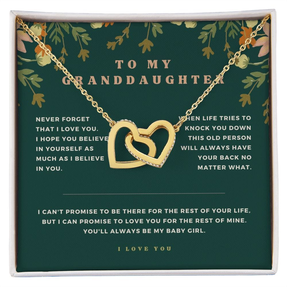 To My Granddaughter - Never Forget That I Love You - Interlocking Hearts Necklace