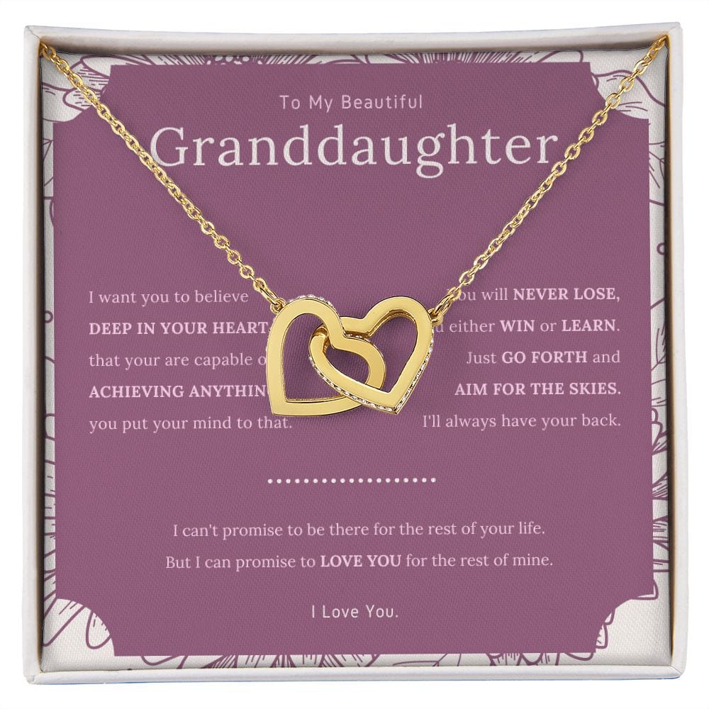 To My Beautiful Granddaughter - I Want You To Believe - Interlocking Hearts Necklace