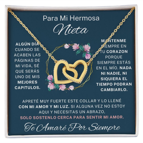 Para Mi Hermosa Nieta - Interlocking Hearts Necklace - 128IH