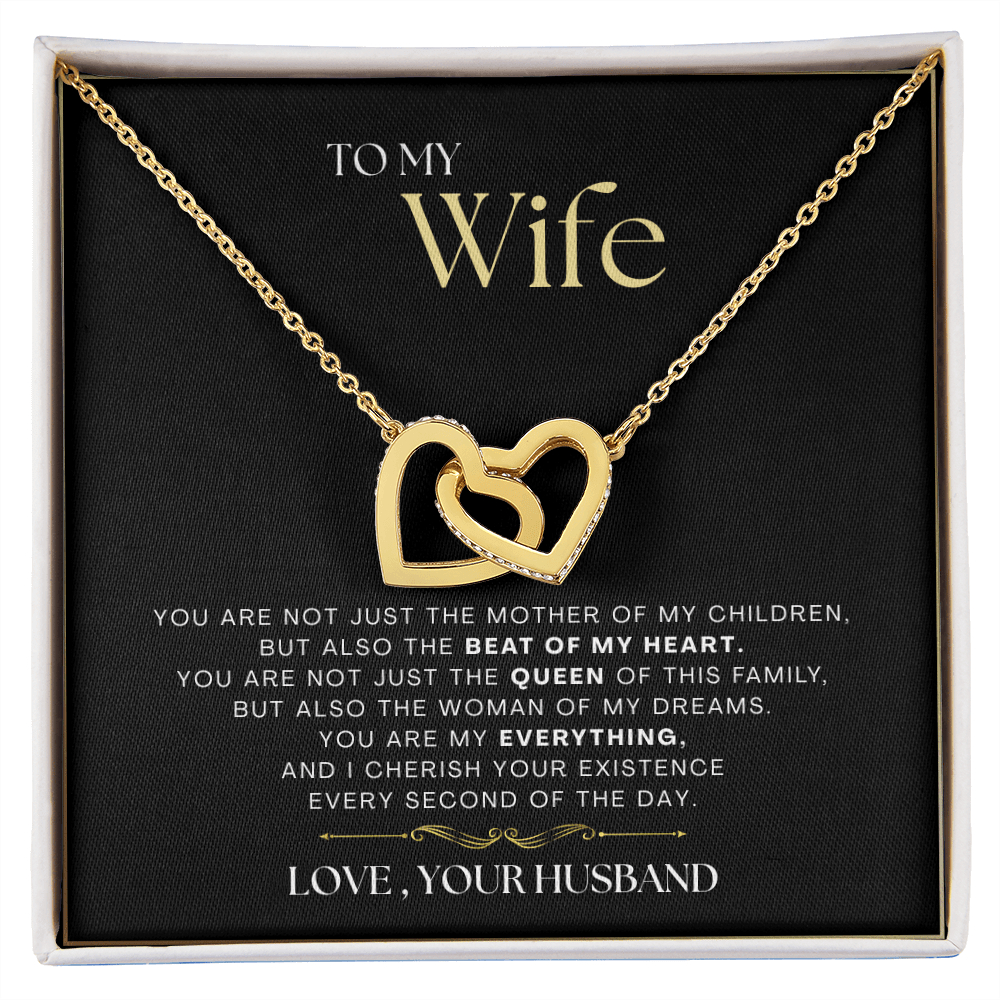 To My Wife - The Beat Of My Heart - Interlocking Hearts Necklace