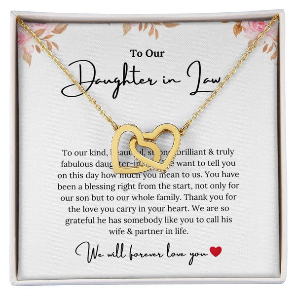 To Our Daughter In Law - To Our Fabulous Daughter In Law - Interlocking Hearts Necklace
