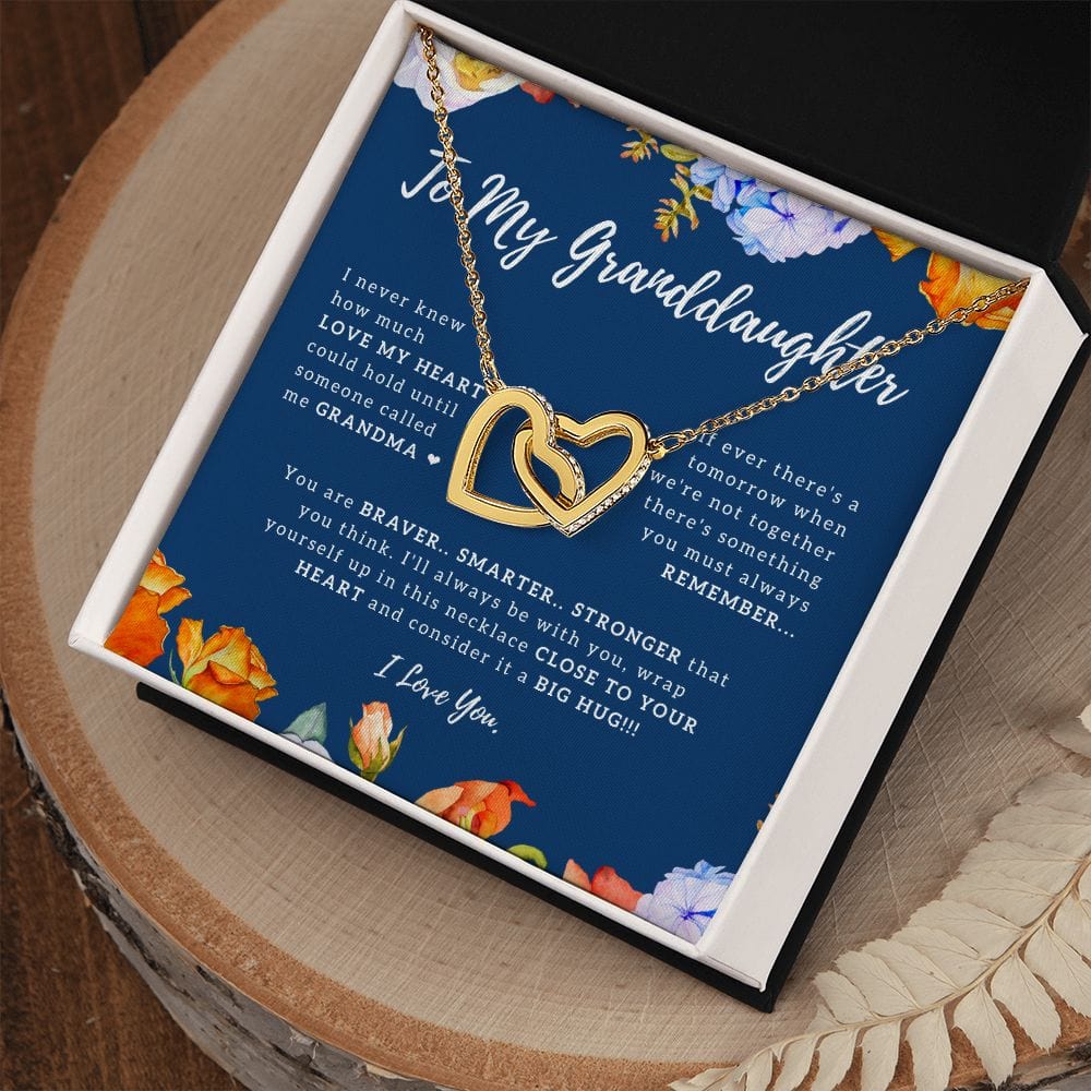 To My Granddaughter - I Never Knew How Much Love My Heart Could Hold - Interlocking Hearts Necklace