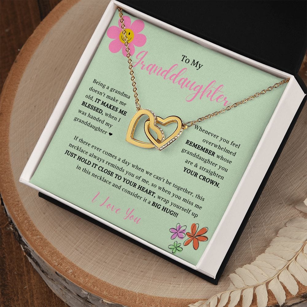 To My Granddaughter - Being A Grandma Doesn't Make Me Old - Interlocking Hearts Necklace