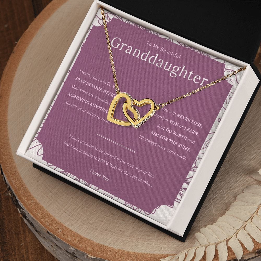 To My Beautiful Granddaughter - I Want You To Believe - Interlocking Hearts Necklace