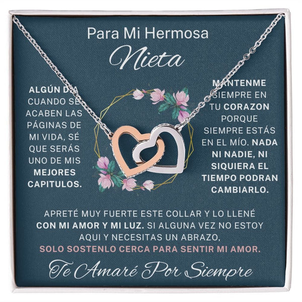 Para Mi Hermosa Nieta - Interlocking Hearts Necklace - 128IH