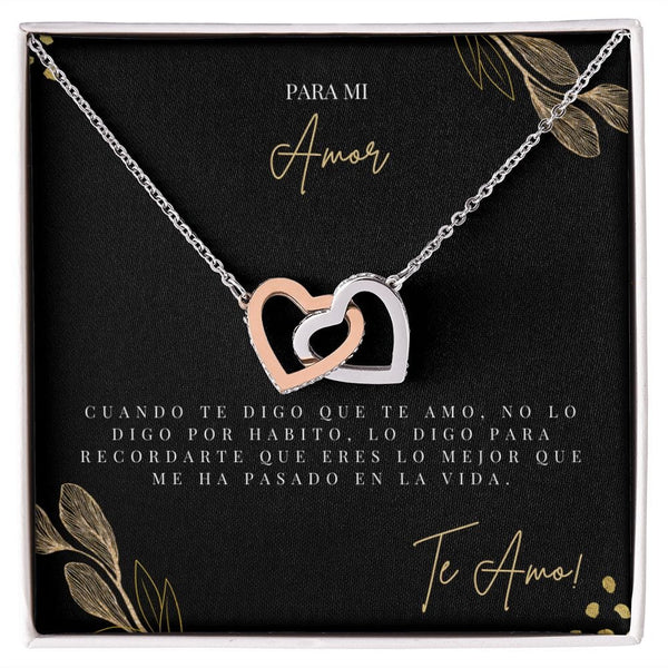 Regalo Para Novia/Esposa | Te Amo | Collar de corazones entrelazados