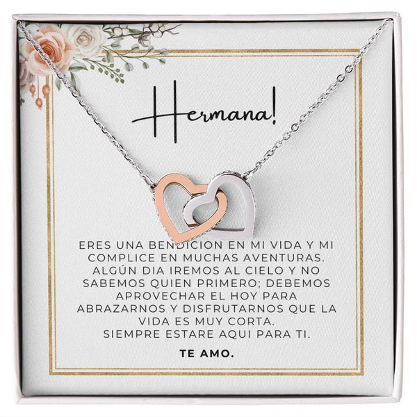Para Mi Hermana - Collar De Corazones Entrelazados - 205AB