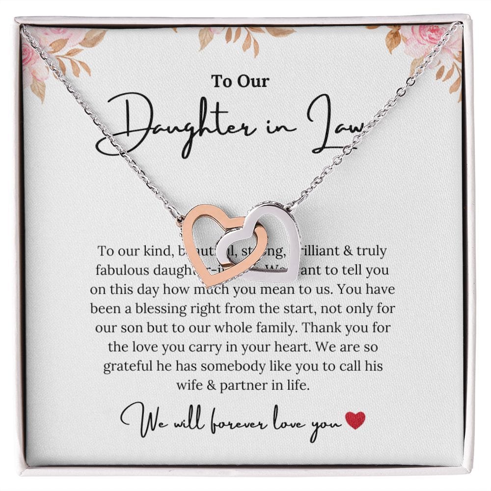 To Our Daughter In Law - To Our Fabulous Daughter In Law - Interlocking Hearts Necklace