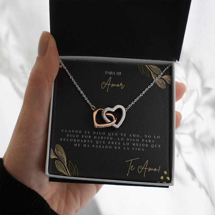 Regalo Para Novia/Esposa | Te Amo | Collar de corazones entrelazados