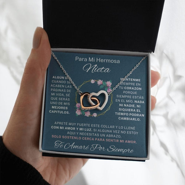 Para Mi Hermosa Nieta - Interlocking Hearts Necklace - 128IH