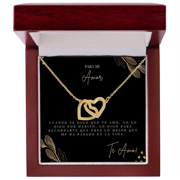 Regalo Para Novia/Esposa | Te Amo | Collar de corazones entrelazados