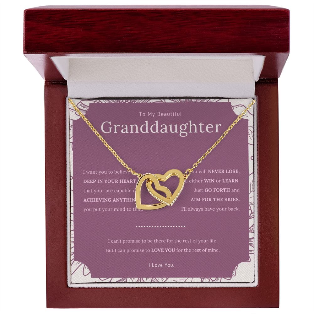 To My Beautiful Granddaughter - I Want You To Believe - Interlocking Hearts Necklace