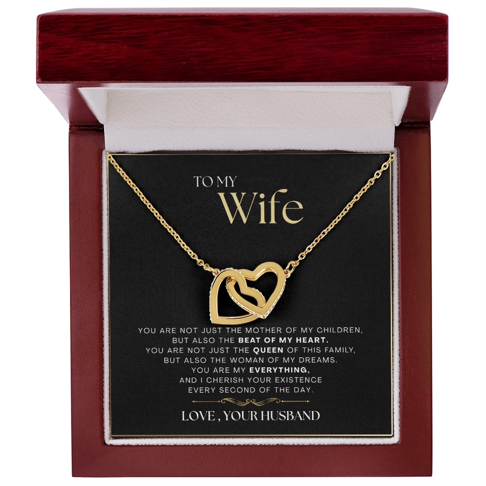 To My Wife - The Beat Of My Heart - Interlocking Hearts Necklace