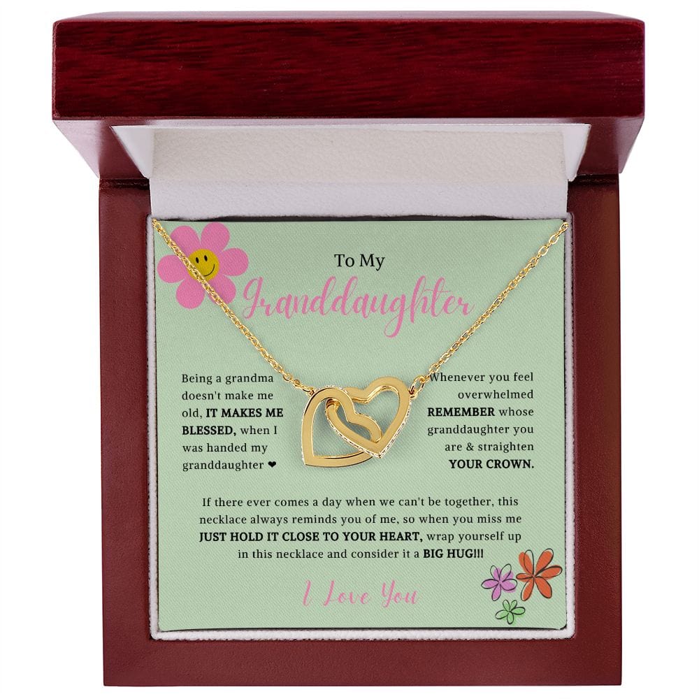 To My Granddaughter - Being A Grandma Doesn't Make Me Old - Interlocking Hearts Necklace