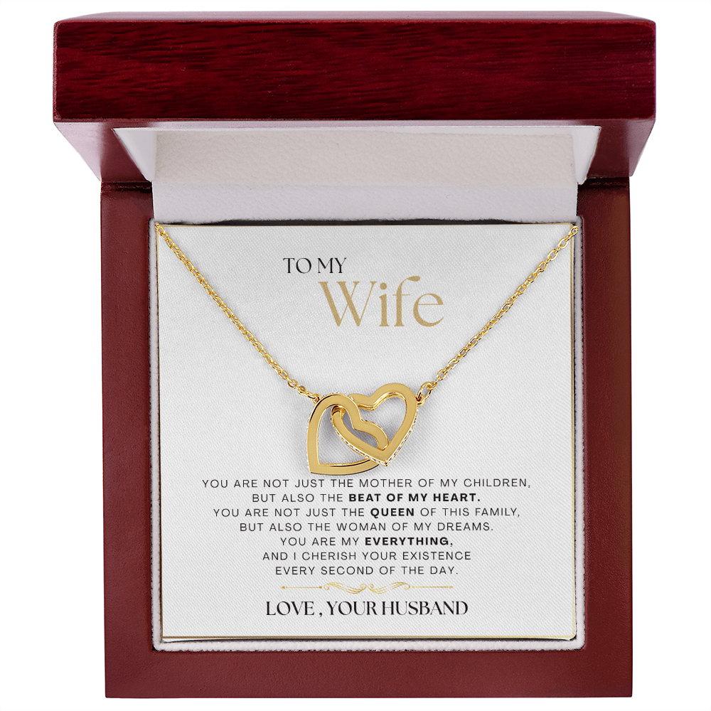 To My Wife - The Beat Of My Heart - Interlocking Hearts Necklace